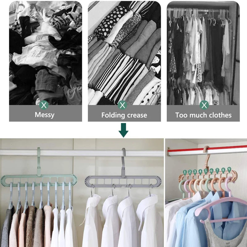 Cabides Magico 9 Furos Multi-dobrável Organizador
