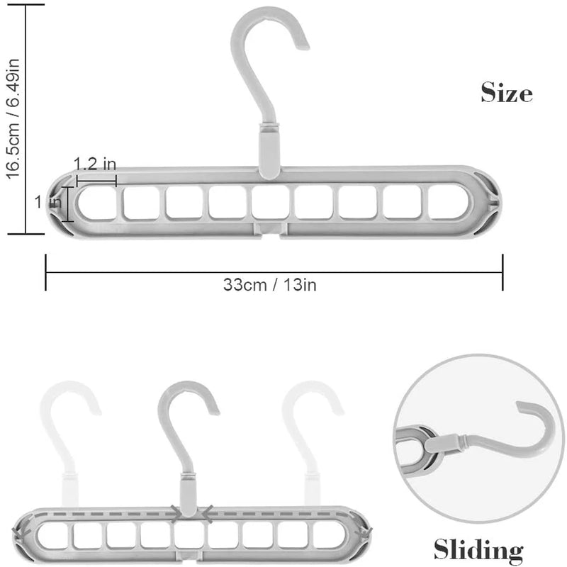Cabides Magico 9 Furos Multi-dobrável Organizador